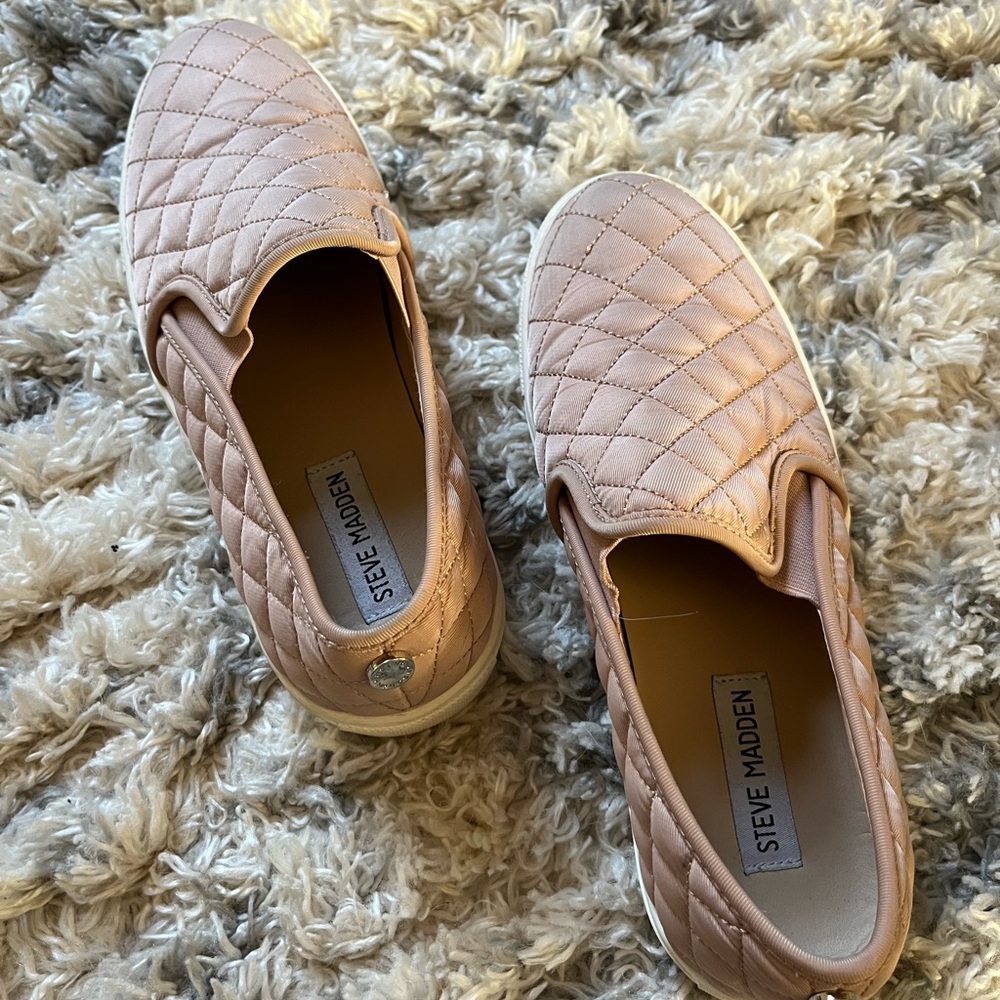 Steve Madden Quilted Pink Slip On Sneakers